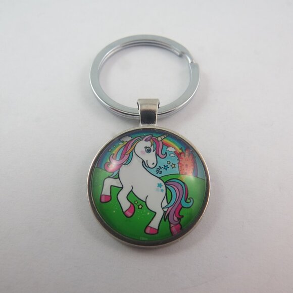 Unicorn Keychain Rainbow Unicorn Charm Key Ring Gift for Girl or Woman Fantasy - Picture 3 of 4